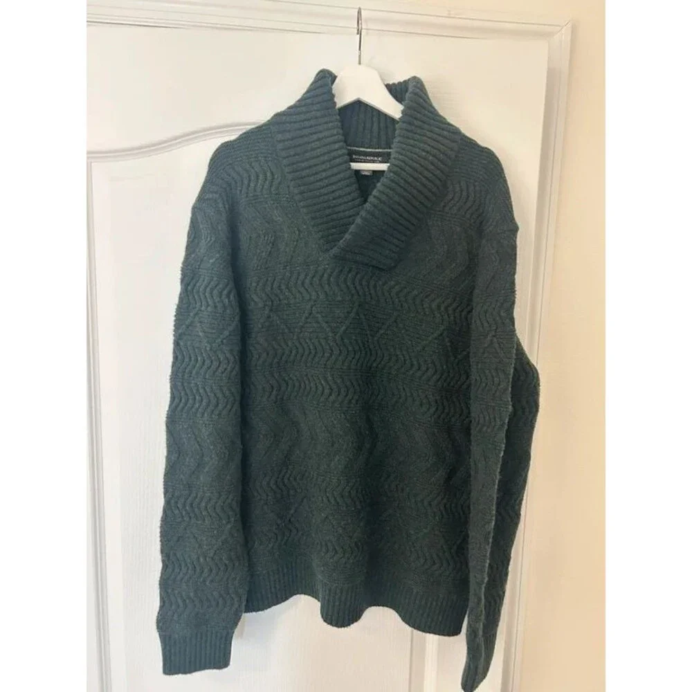 Banana Republic Men Skye Textured Sweater XL Wool Blend Gorpcor Granola Academia